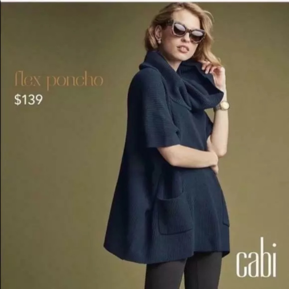 Flex Modern 3683 Ribbed Knit Poncho Sweater